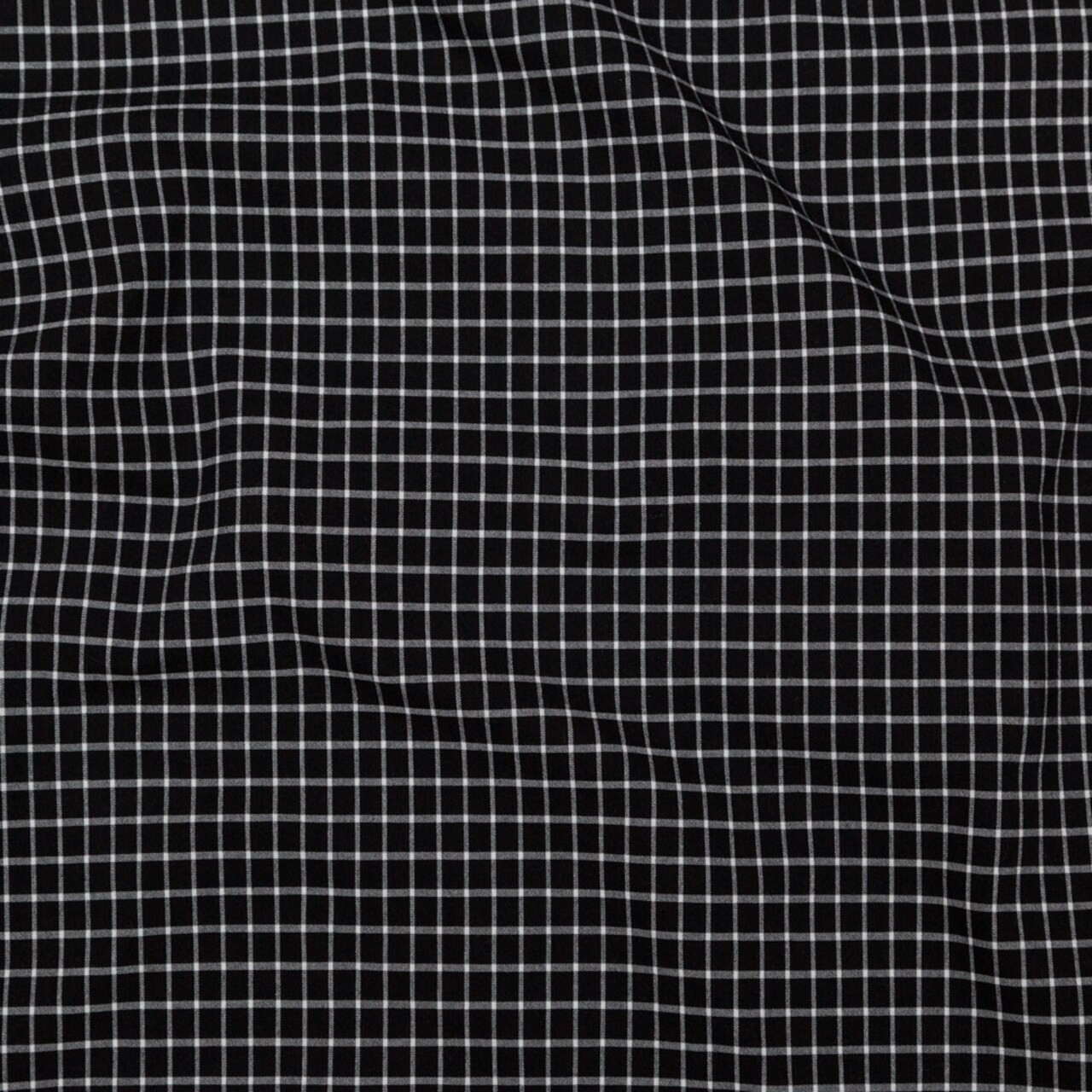 1 Yard Black and White Checkered Heavy Stretch Cotton Woven Fabric